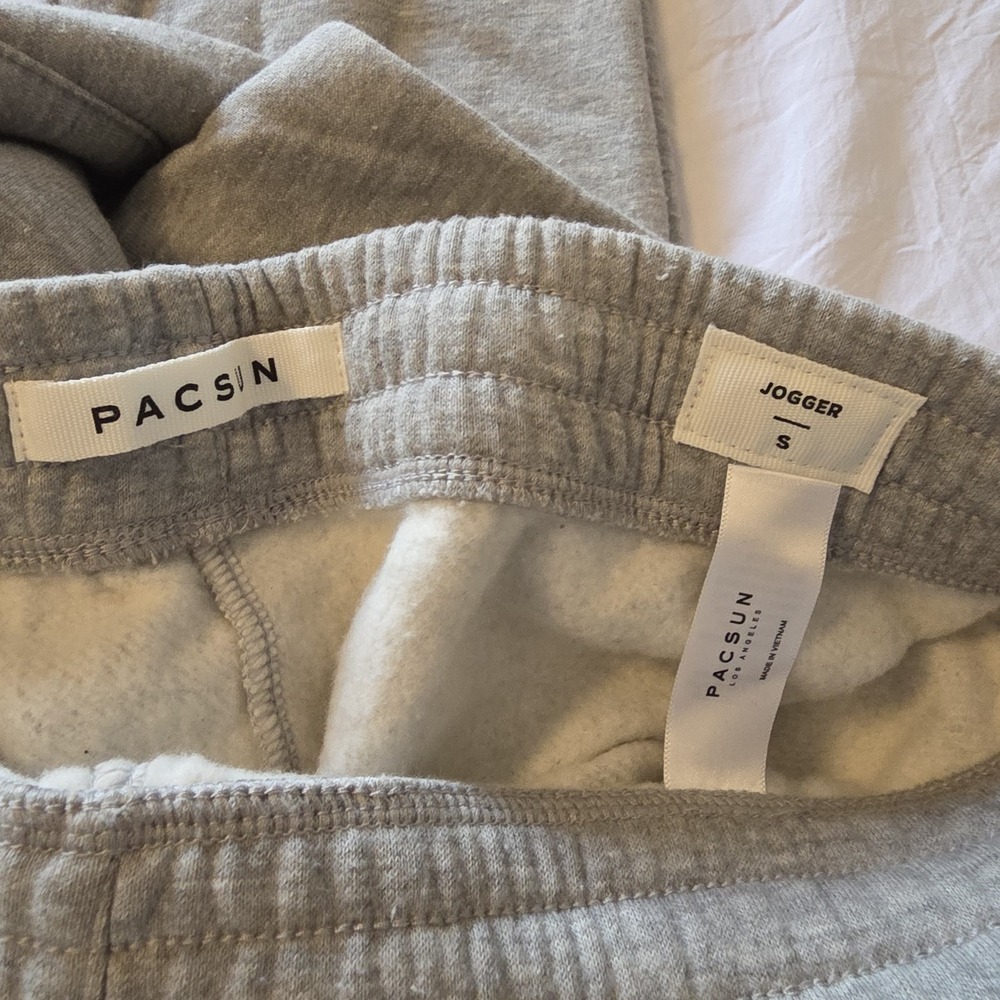 Pacsun Men's Large Gray Jogger S Sweatpants Comfy Elastic Ankle Drawstring Pants - Picture 2 of 8